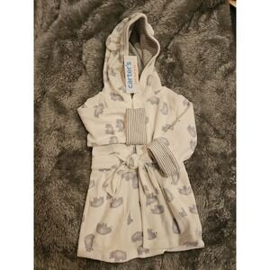 Carter's Baby Bathrobe‎ White Bear Print Size 0-9M- Great Cond.